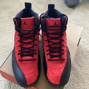 NWOT Air Jordan 12 Retro “Reverse Flu Game” Mens size 10 red w/ black accent Jordan | Shoes | Nwot Air Jordan 2 Retro Reverse Flu Game  main image 3
